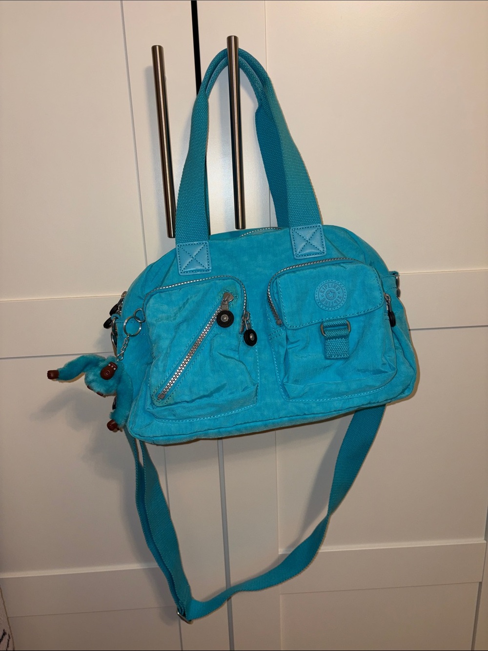 Turquoise Kipling Crossbody Travel Bag – Lightweight Everyday Shoulder Bag
